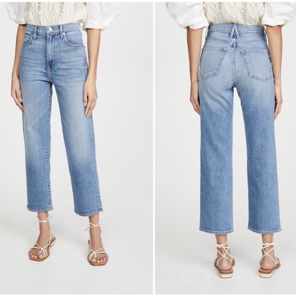 SLVRLAKE Light Blue High-Rise Straight Crop Jeans